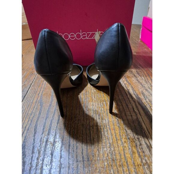 New 9 Shoe Dazzle Black AnnaKay Stiletto Pump High Heel Dress Shoes - Picture 4 of 6